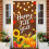 Κάλυμμα πόρτας Happy Fall – Φόντο για την Ημέρα των Ευχαριστιών 71x35" με κολοκύθα, 2