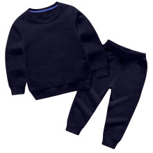 Kinder-Set: Einfarbiges Sweatshirt mit Rundhalsausschnitt und Hose mit elastischem Bund, trendiges zweiteiliges Outfit für Herbst und Winter,