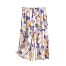 Calça Capri Feminina Plus Size Estampada em Algodão e Linho com Bolsos - Pijama Solto com Cintura Elástica para Dormir em Casa | Tamanhos XL-6XL