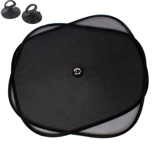 2Pcs Foldable Auto Car Side Window Mesh Sun Shade Visor Anti-UV Cover Shield