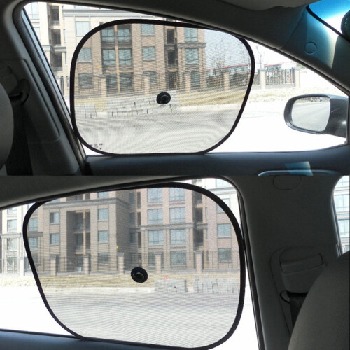 2Pcs Foldable Auto Car Side Window Mesh Sun Shade Visor Anti-UV Cover Shield 2