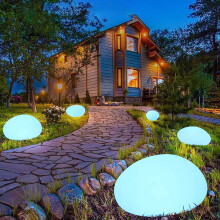 Solar Powered Garden Lights – Pebble-Shaped, Waterproof, Auto On/Off, Colorful Landscape Lighting for Pathway, Lawn & Yard (Compatible with Standard