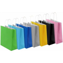 35-Pack 8x4.75x10" Medium Kraft Paper Bags with Handles, 7 Colors – Party, Gift, Grocery, Christmas, Birthday (Compatible with Standard Sizes)