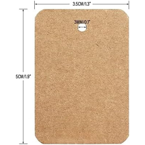 1000 stk. hvite papirprislapper 5 x 3,5 cm 1