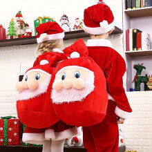 Large Christmas Gift Bags, Santa Claus Gift Bags Velvet Smile Old Man Christmas Decoration Backpack Bags