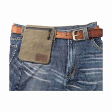 Compact EDC Belt Zipper Pouch for Men & Women – YKK Zipper, Anti-Theft, Water-Resistant Waxed Canvas Waist Pack, Olive