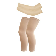 WBQ 2-Pair Kids Arm & Leg Sleeves for Basketball, Football, Cycling – UV Protection, Non-Slip, Compatible with Ages 4-14
