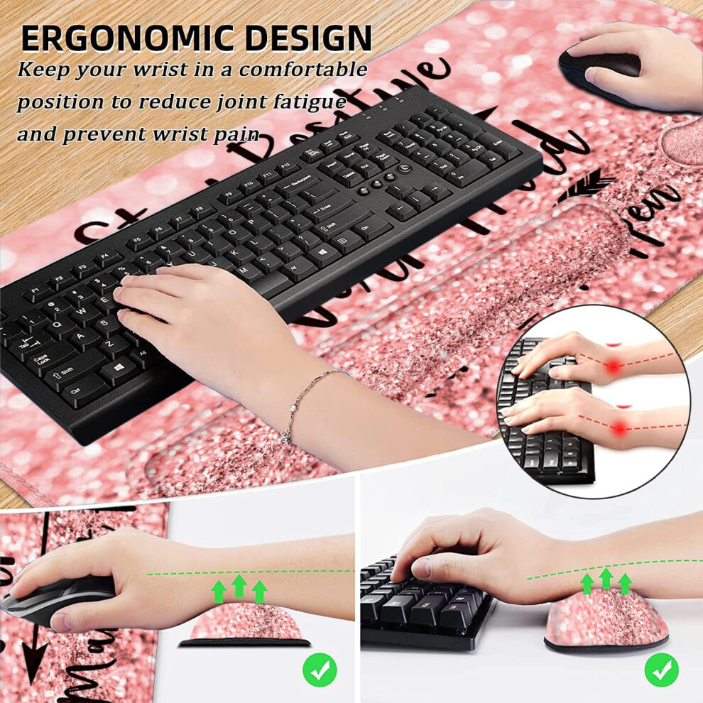 4-In-1 Large Mouse Pad With Wrist Rest, Desk Mat + Keyboard Wrist Support Set Â Compatible With All Mice & Keyboards 9110895556924