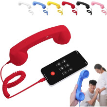Retro telephone handset with USB-C port for video calls