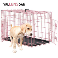 30 inch Dog Crates for Small Dogs Puppy Crate Foldable Metal Dog Crate Small Dog Kennel Indoor Dog Cage for Small Dog 10-30 Pounds, Pink