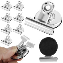 10pcs 31mm Magnetic Clips for Fridge, Heavy Duty with Scratch-Resistant Pad, Stainless Steel – Compatible with All Refrigerators