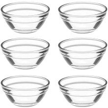 Frcolor Clear Glass Pudding Mini Dessert Tableware Bowls, 6 Pieces