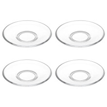 FRCOLOR Glass Tea Saucer Transparent Yoga Room 4Pcs