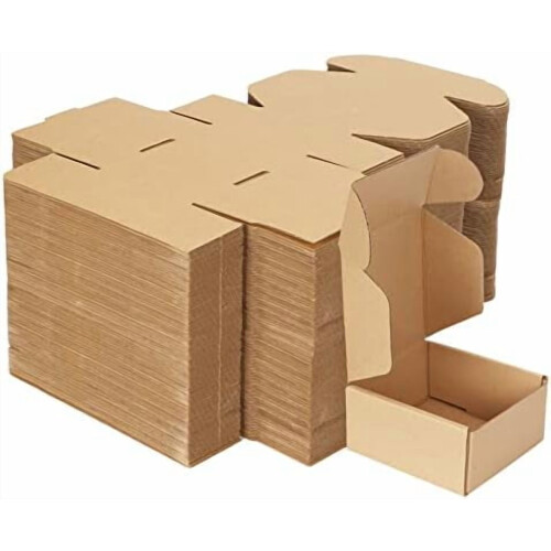 Pacote com 75 caixas de papelão brancas para envio postal, medindo 6x4x2 polegadas.