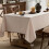 Toalha de mesa em linho preto natural e poliéster, 152 x 264 cm (60 x 104 polegadas) 5