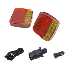 Kit Luci Rimorchio Wireless per Rimorchio Camion, Luce di Traino un LED Ricaricabile e Magnete per Rimorchio Barca RV