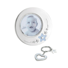 Silver Options Photo Frame & Photo Keyring Set - Baby Boy