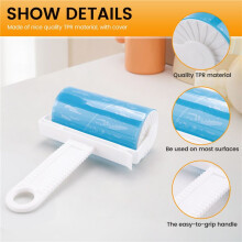 Lint Remover Washable Clothes Hair Sticky Roller Reusable Portable Pet Hair Remover Sticky Roller,