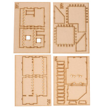 4Set Puzzle Costruzione 3D in Legno Dorato Per Bambini Decorativo