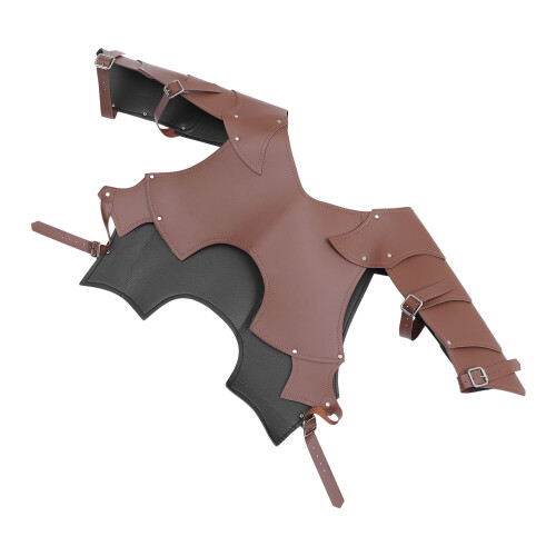 1Stk Braune PU Warrior Pauldron Schulterrüstung Herren Cosplay