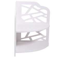 2Pcs White Bathroom Rack Hollow PVC Shelf for Shampoo Storage