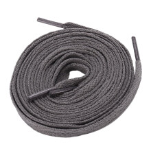 Cordones de zapatos de lona de zapatilla deportiva Cadena cordones planos Gris oscuro Par
