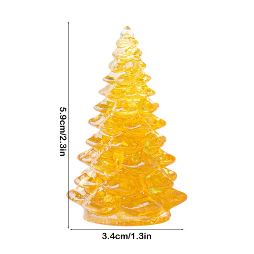 Resin Crystal Christmas Tree Ornament - Yellow, 1 pc 2