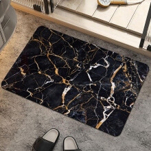 Tappetino da bagno in marmo nero antiscivolo ad asciugatura rapida, 40x60 cm (16x24 pollici)