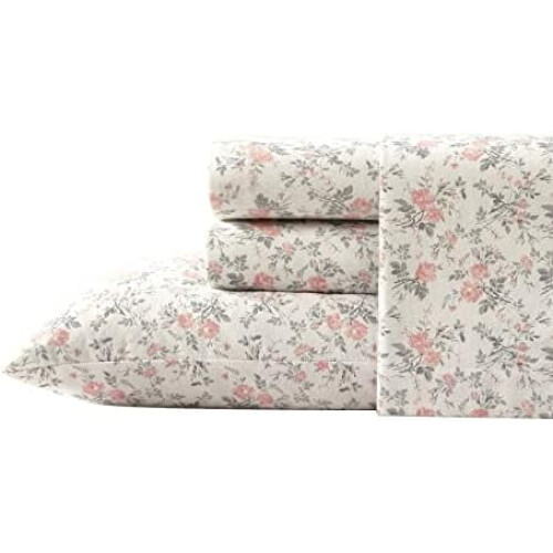 Cotton Flannel Sheet Set Queen with 2 Pillowcases 1