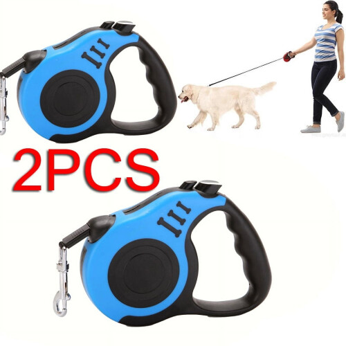 2Pack 3M Nylon Automatic Retractable Dog Leash For Small Medium Dogs Puppy Cat Traction Leash