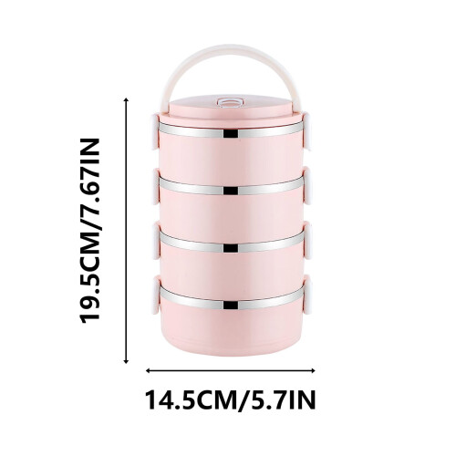 Isolierte Bento-Box aus rosa Edelstahl, 1 Stück 2
