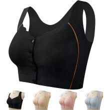 Reggiseno Bustella da donna con chiusura frontale, bottoni, comodo reggiseno modellante correttore di postura, tessuto morbido e rinfrescante