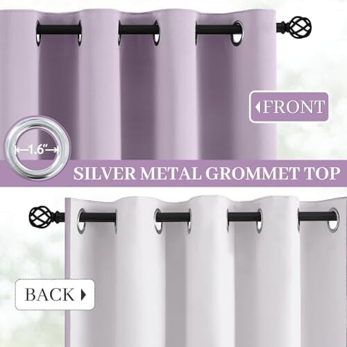 Lilac Blackout Curtains 52x72 in 2-Pack Light Purple 2