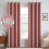 Cortinas de linho blackout rosa-pó, 52x72 polegadas, 2 painéis. 1
