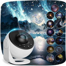 13-in-1 Planetarium Projector Pro for Bedroom – Star, Galaxy & Milky Way Ceiling Light with Timer, LED Mood Lamp – White, compatible with standard