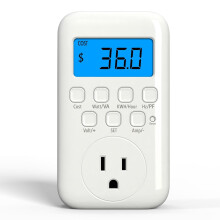 Wattmålerplugg med bakgrunnsbelyst LCD-skjerm
