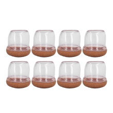 8Pcs Transparent TPE Chair Feet Covers, Round, Thickened, Mute Protection