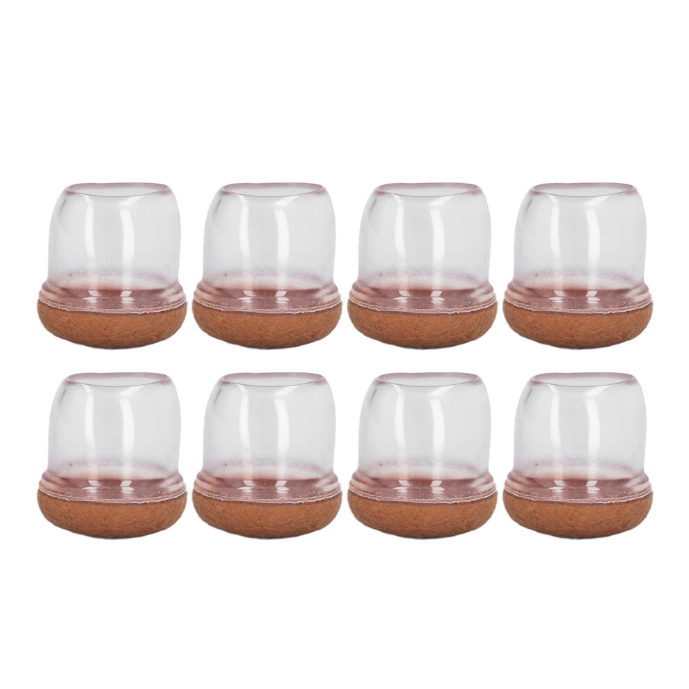 8Pcs Transparent Tpe Chair Feet Covers, Round, Thickened, Mute Protection 7601390357717