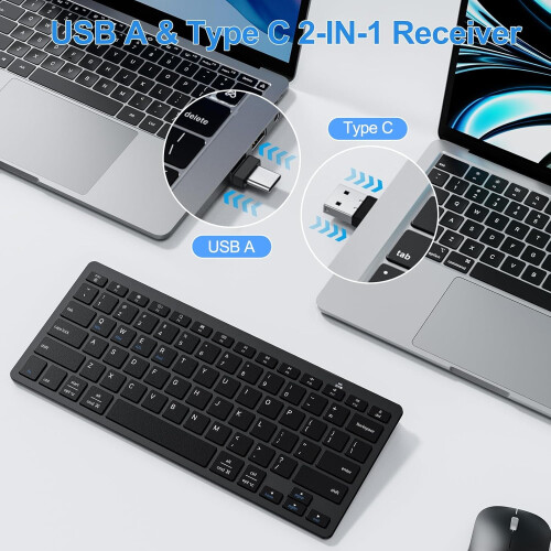 Tastiera wireless 2.4G per Windows, design sottile, 260 g 1