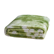 Throw Blanket, Green Flannel Cotton Fleece Blanket, Lightweight Scandinavian Print Blanket for Office, Sofa, Travel