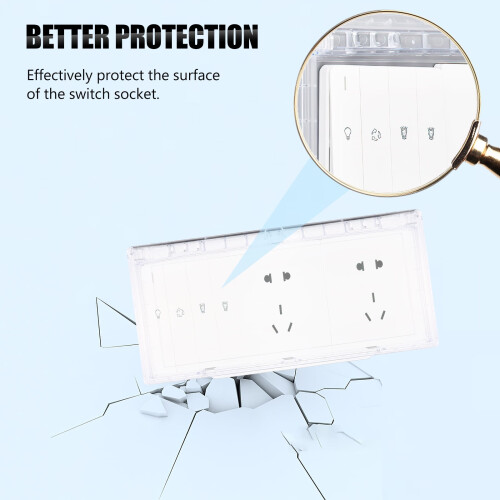 Raindrops Weatherproof Switch Socket Cover for Home Transparent Plastic 3-slot Plug Protector 1