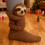 Sloth Socks Dame Dobbeltlags Bomuld 3D Strik 3