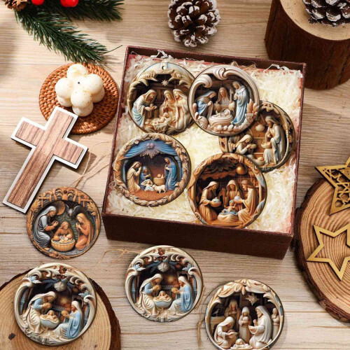 Jesus Julgranskulor Trä 24 Delar 2