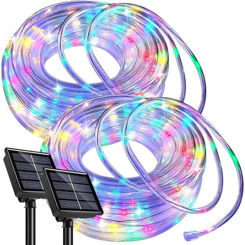 Solcellslampor 11,5 m 100 LED vattentäta 2-pack