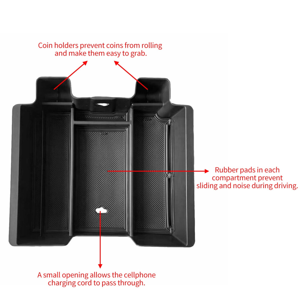 Armrest Center Console Organizer Tray With Anti-Slip Pads, Compatible With Chevy 1500 2019Â2023 9110895561607