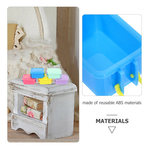 Worgeous 5pcs Doll House Storage Containers Mini Boxes Mini Container with Lid Doll House Organizer 2