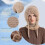 Conjunto feminino de gorro de tricô, cachecol e máscara 5