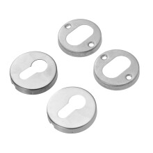 2Pz Cover Decorativa Serratura Porta Argento Inox Protezione Robusta