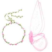 2Conjuntos Asas De Rosa Com Tiara De Flores Para Festa E Cosplay