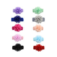 10Ud Diademas Chiffon Ajustables Para Niñas Flores Colores Surtidos